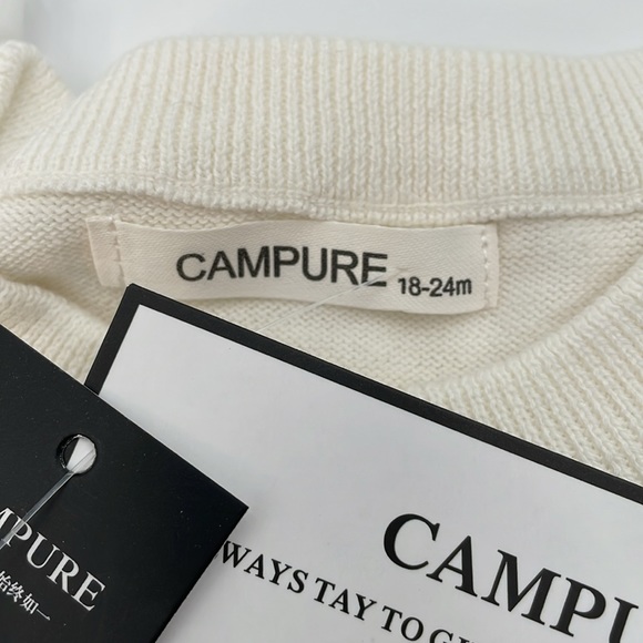 Campure Little Girl Off-White Button Down Lightweight Cardigan Sweater‎ NWT - Picture 6 of 13